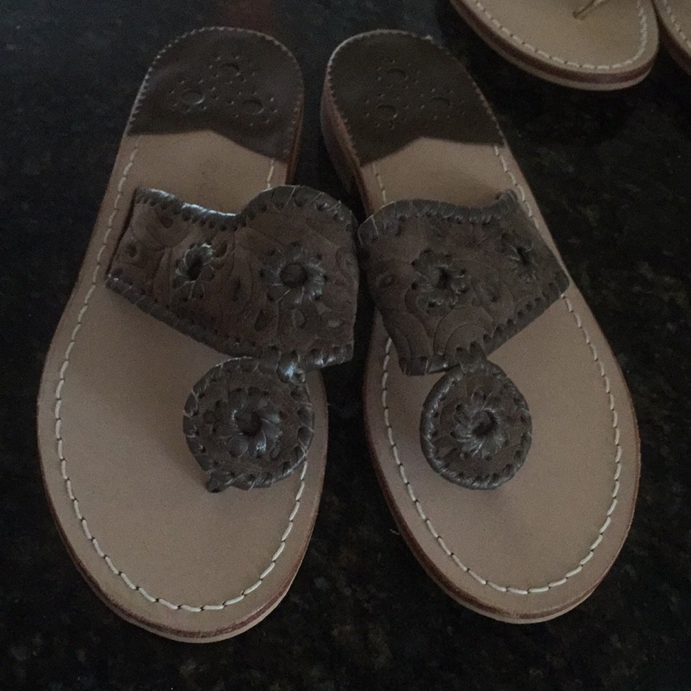 Jack Rogers brown leather suede sandals size 6